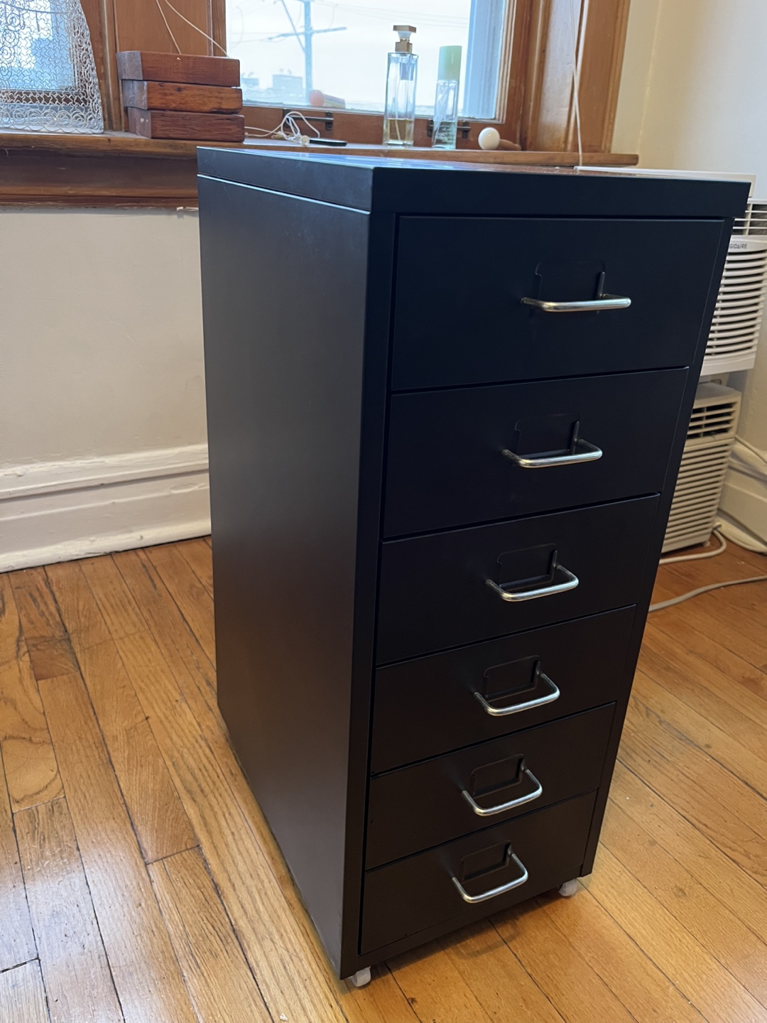 IKEA HELMER 6-Drawer Rolling Cart - Black