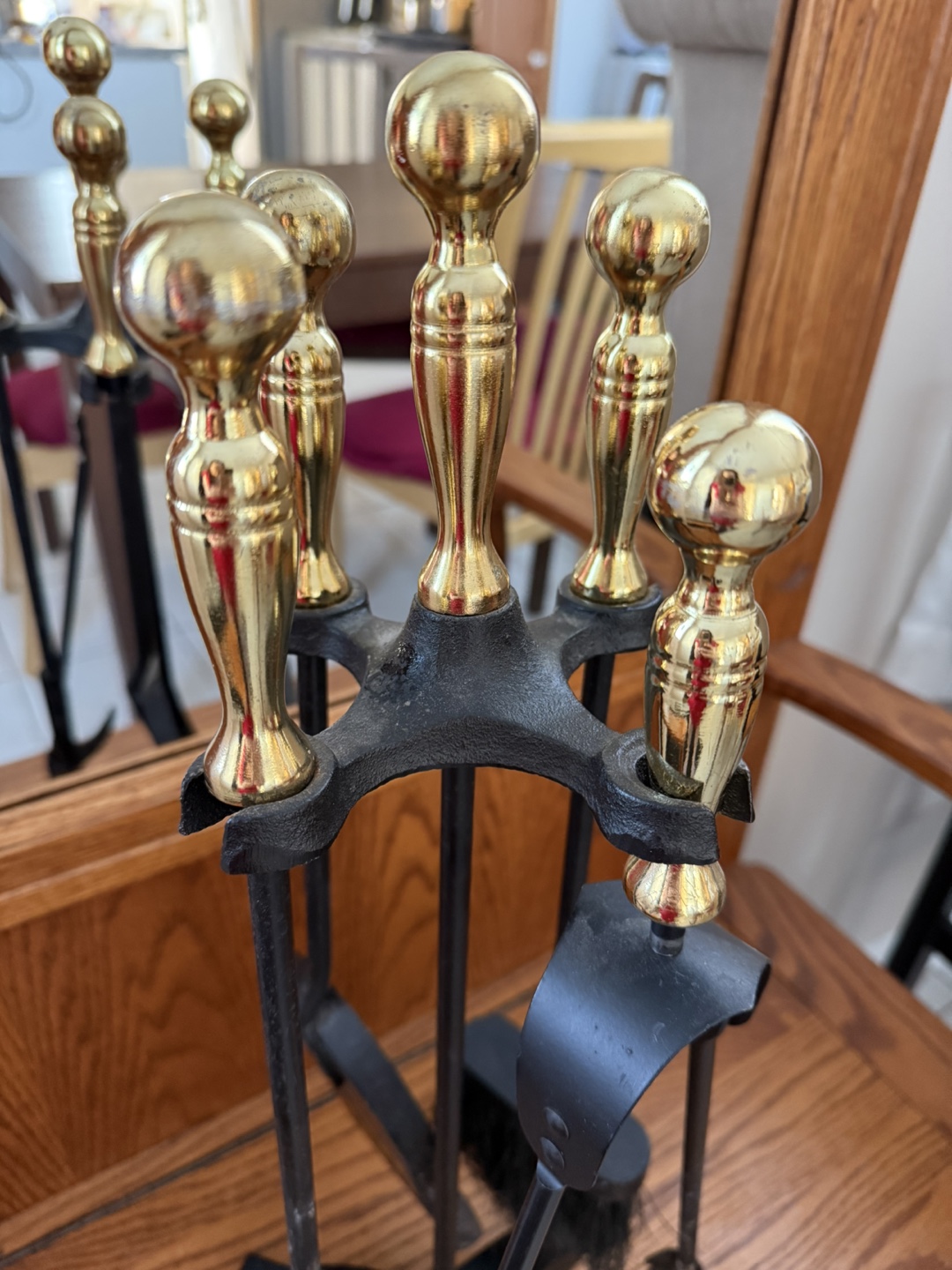 Fireplace Tool Set with Brass Accents - photo 4