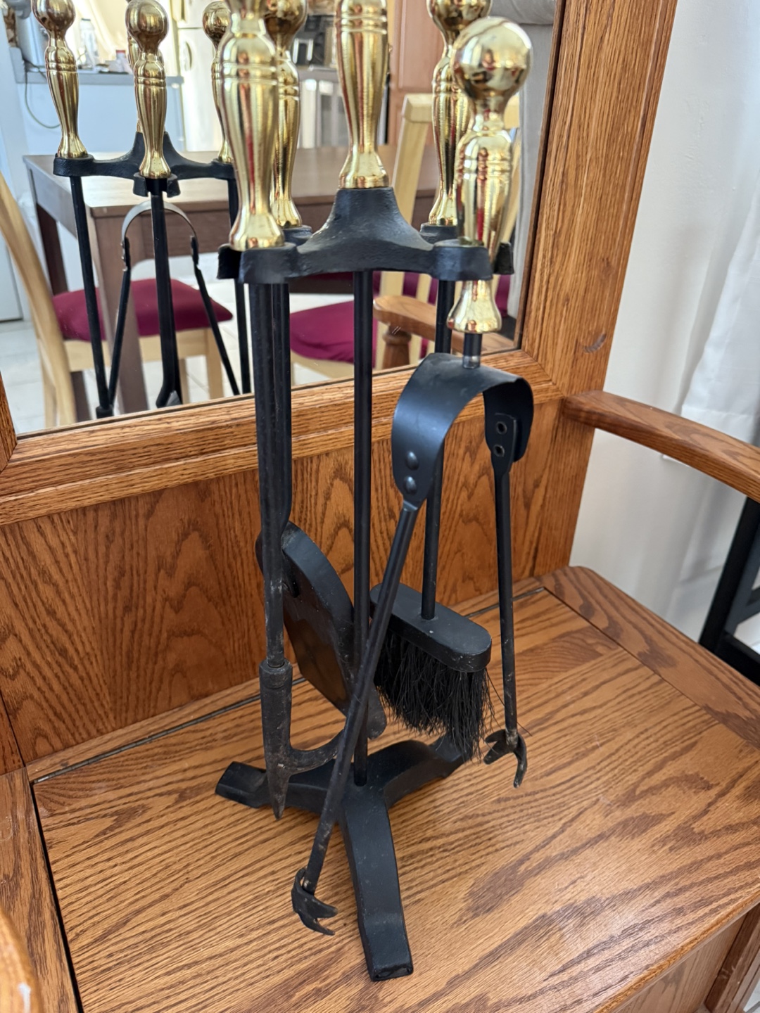 Fireplace Tool Set with Brass Accents - photo 3