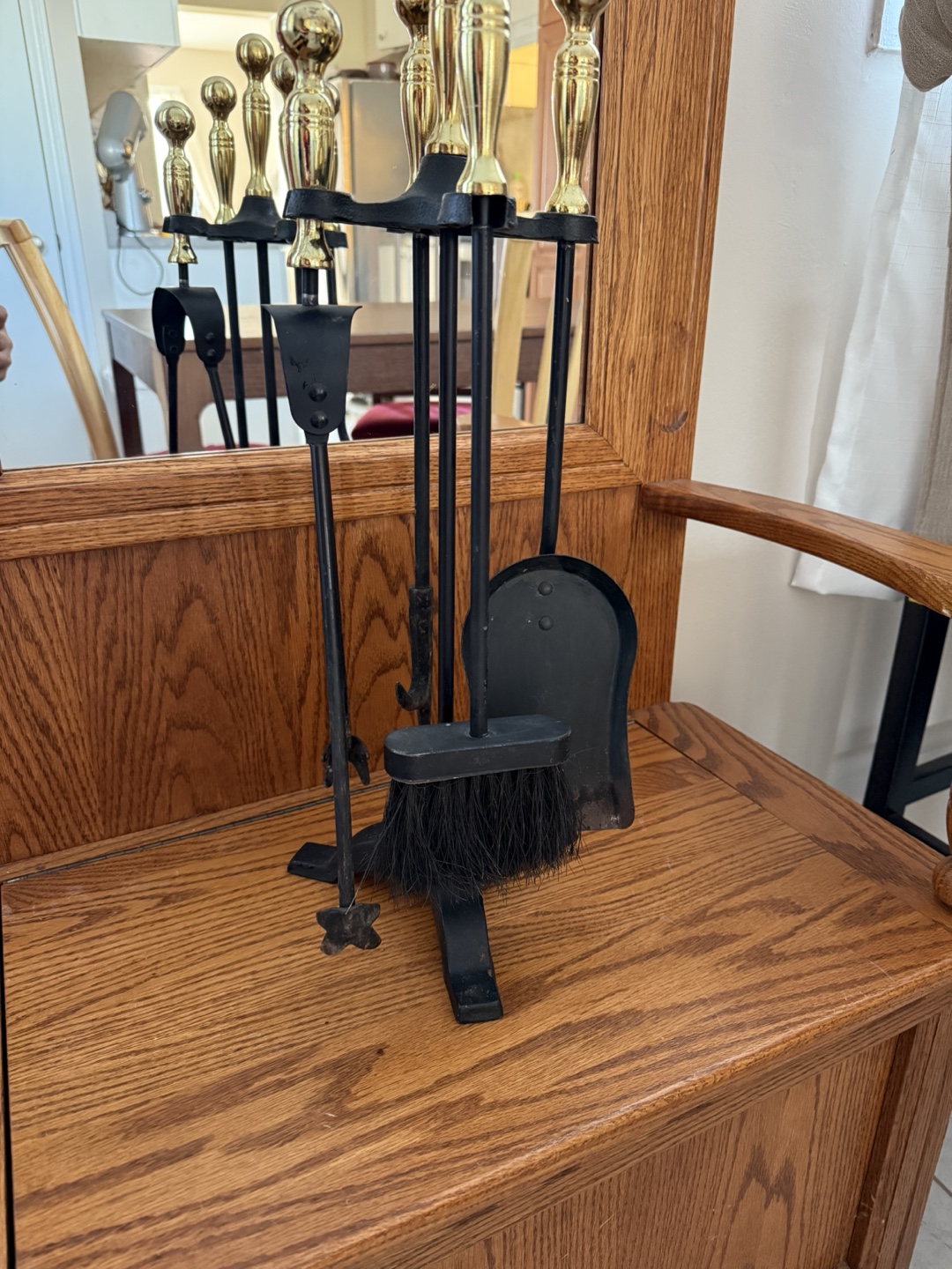 Fireplace Tool Set with Brass Accents - photo 2