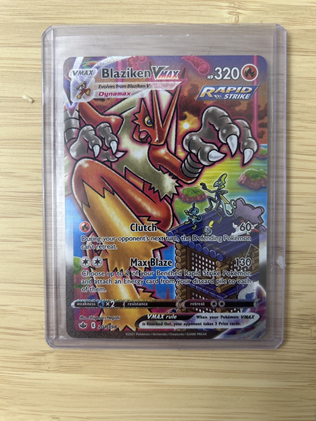 Blaziken VMAX 201/198 Pokemon Card - Chilling Reign Secret Rare