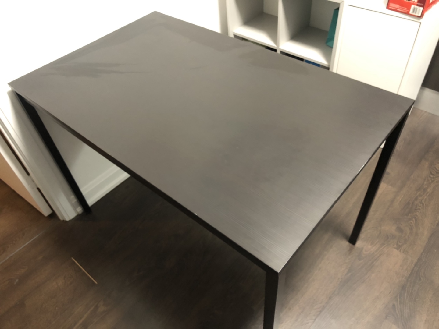 Black Desk & Four Chairs Set
