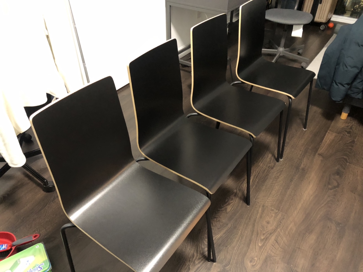 Black Desk & Four Chairs Set - photo 2