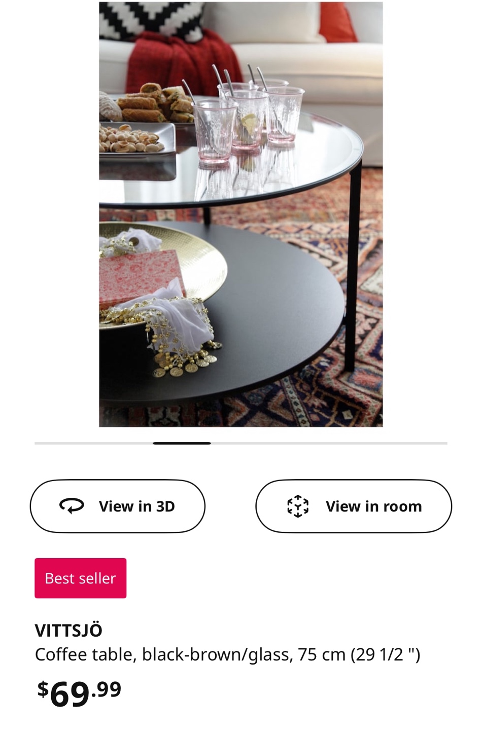 VITTJÖ Coffee Table - WHITE/Glass