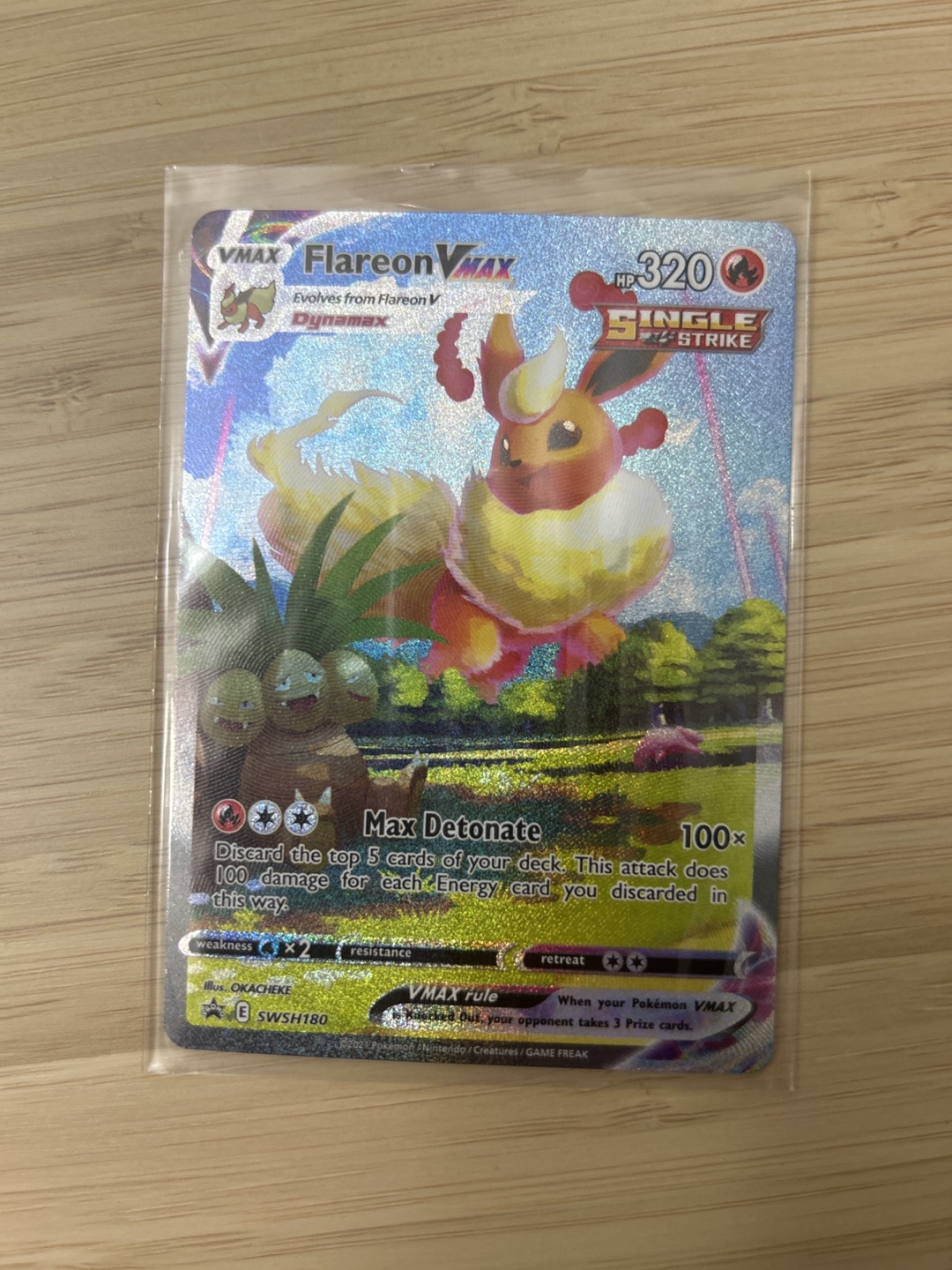 Pokemon Flareon VMAX SWSH180 Black Star Promo Card