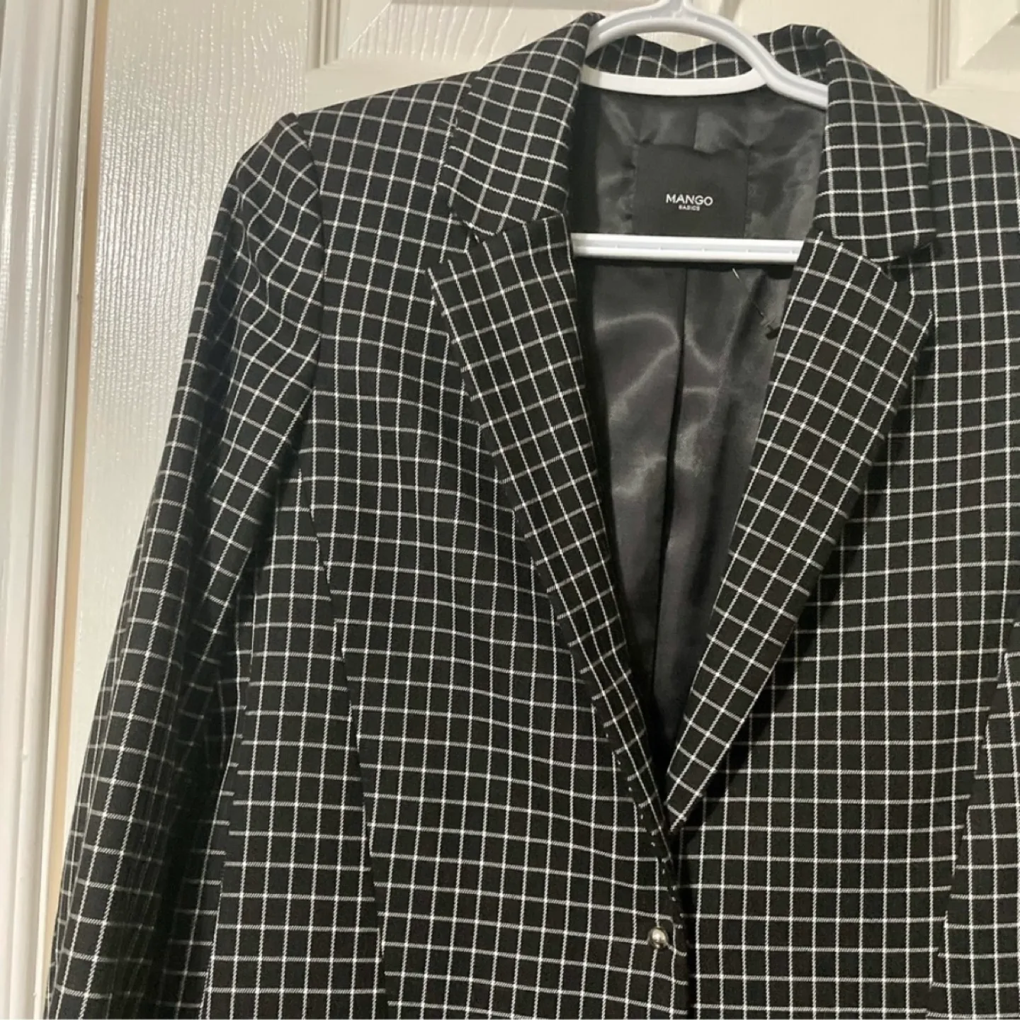 Mango One Button Patterned Lapel-collar Blazer image indicator(3)