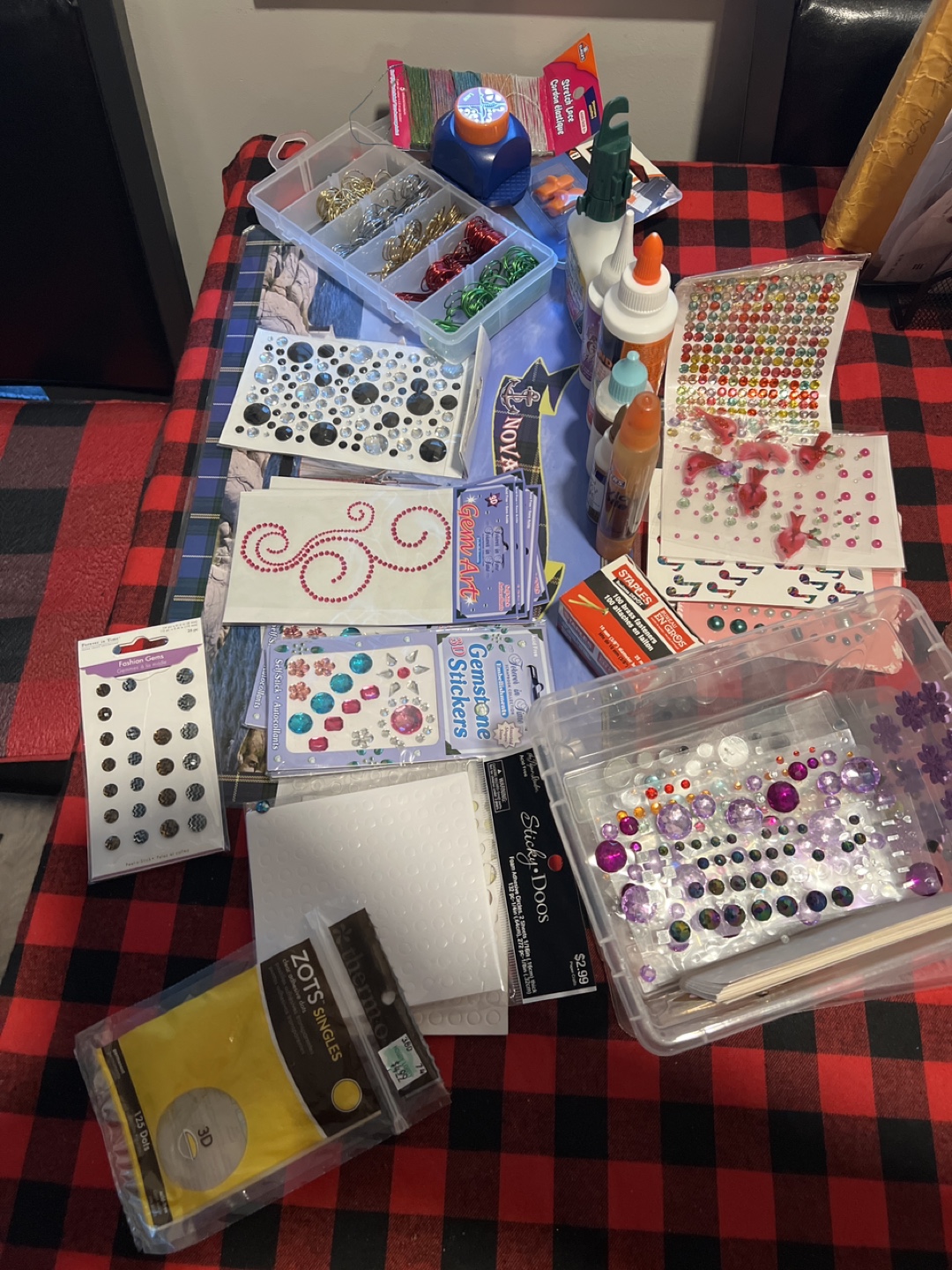 Craft Supplies Bundle: Gems, Stickers, Glue, and More!
