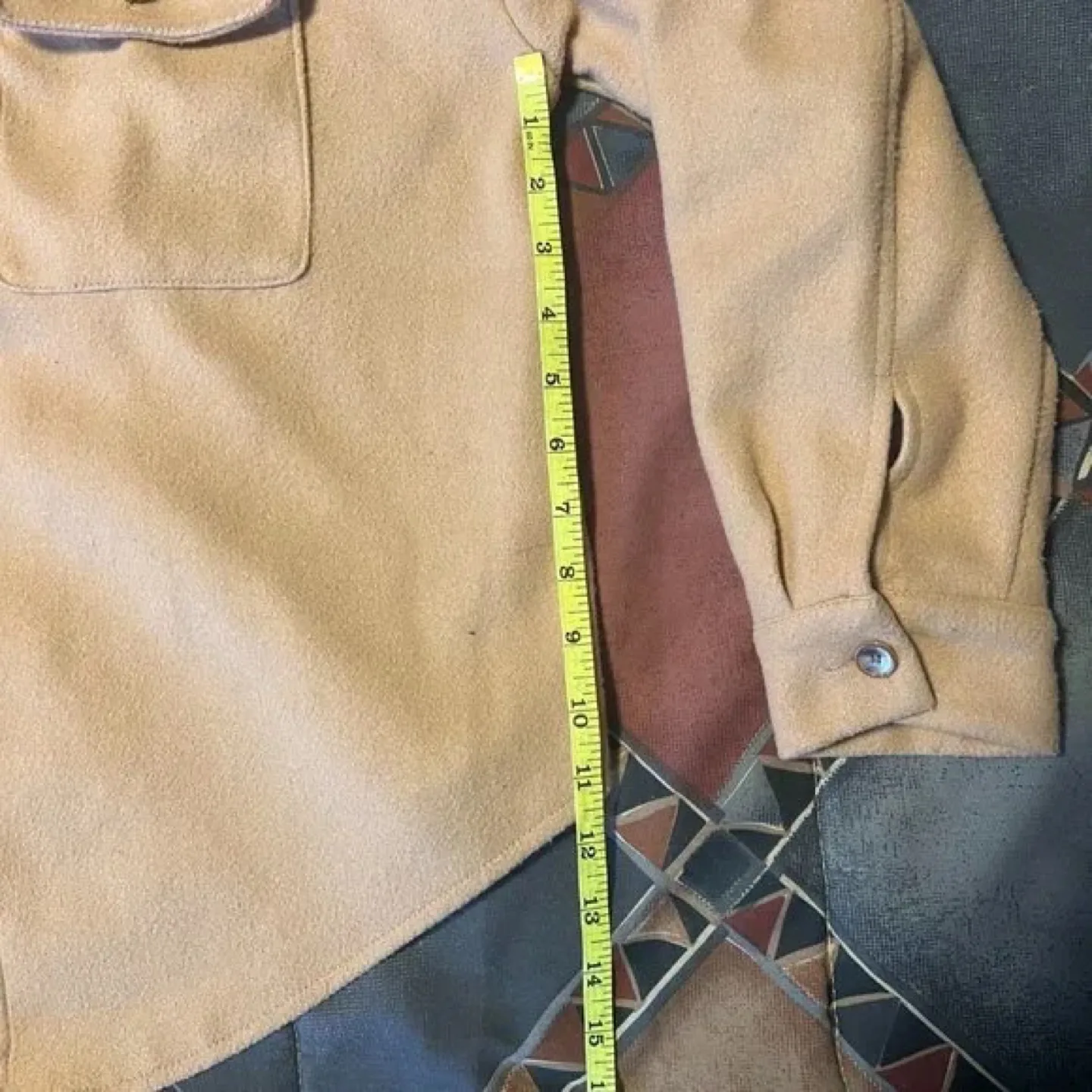 Camel-coloured Oversized Button-up Shirt Jacket image indicator(5)