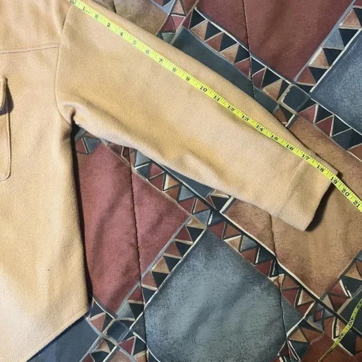 Camel-coloured Oversized Button-up Shirt Jacket image indicator(6)