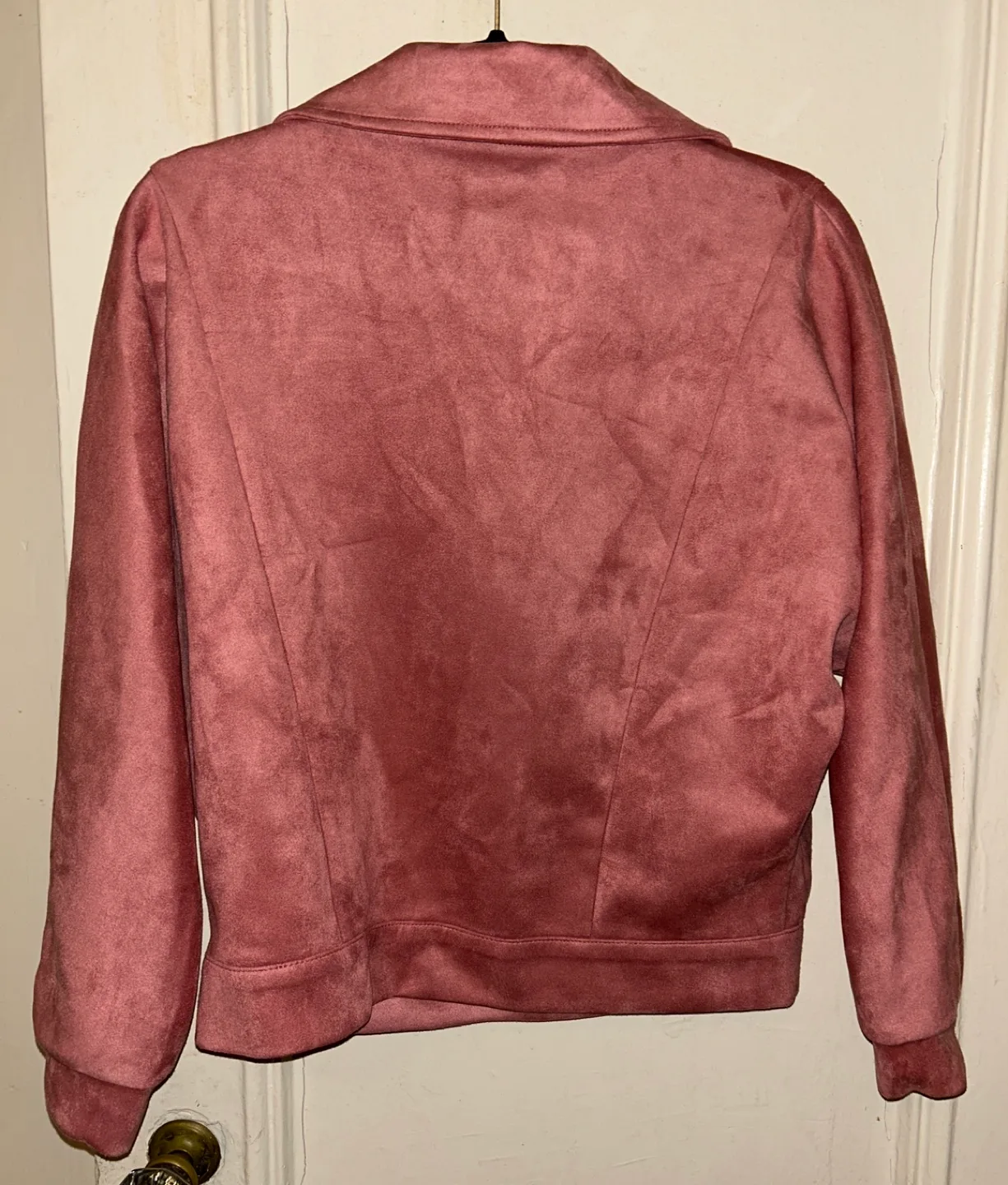 Tahari Dusty Rose Faux Suede Cropped Jacket NEW SZ S 🏈 image indicator(3)