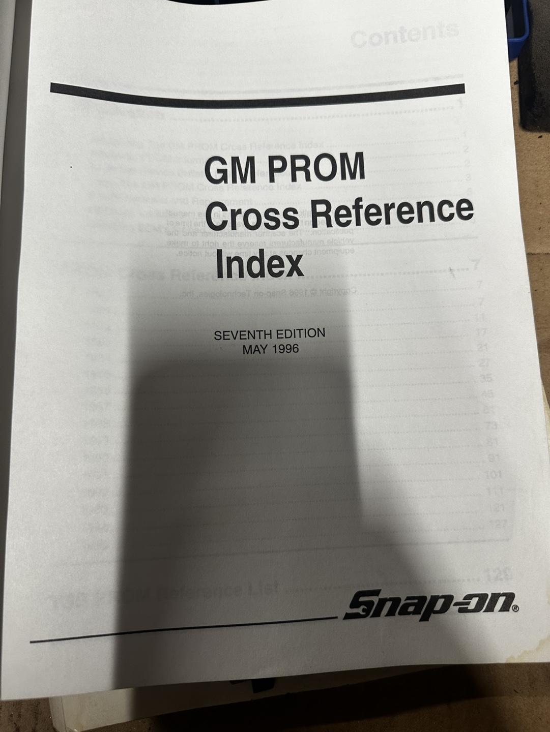SNAP ON GM CROSS REFERENCE INDEX 7th edition - photo 3