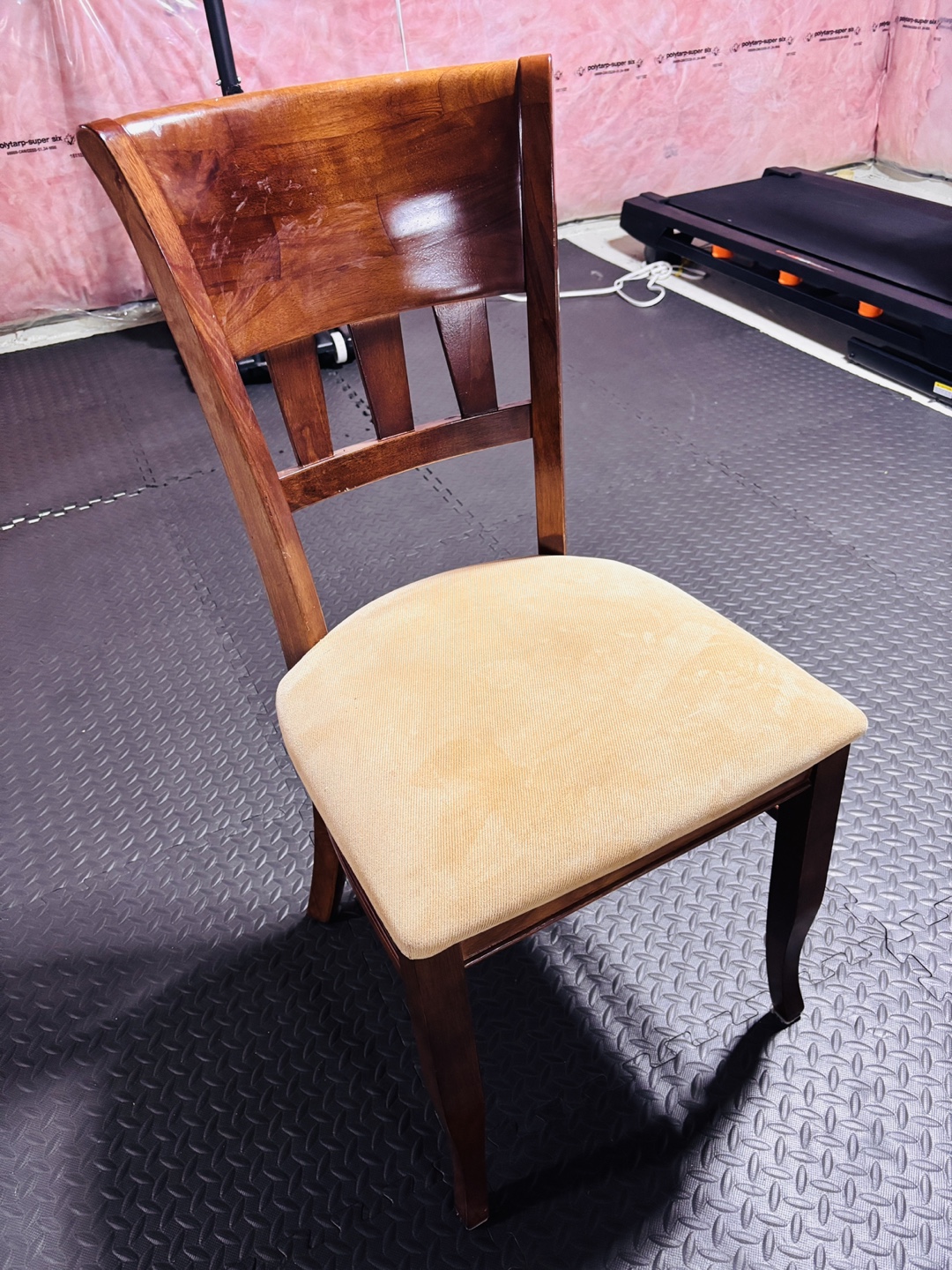 4 Solid Wood Dining Chair with Beige Cushion - photo 2
