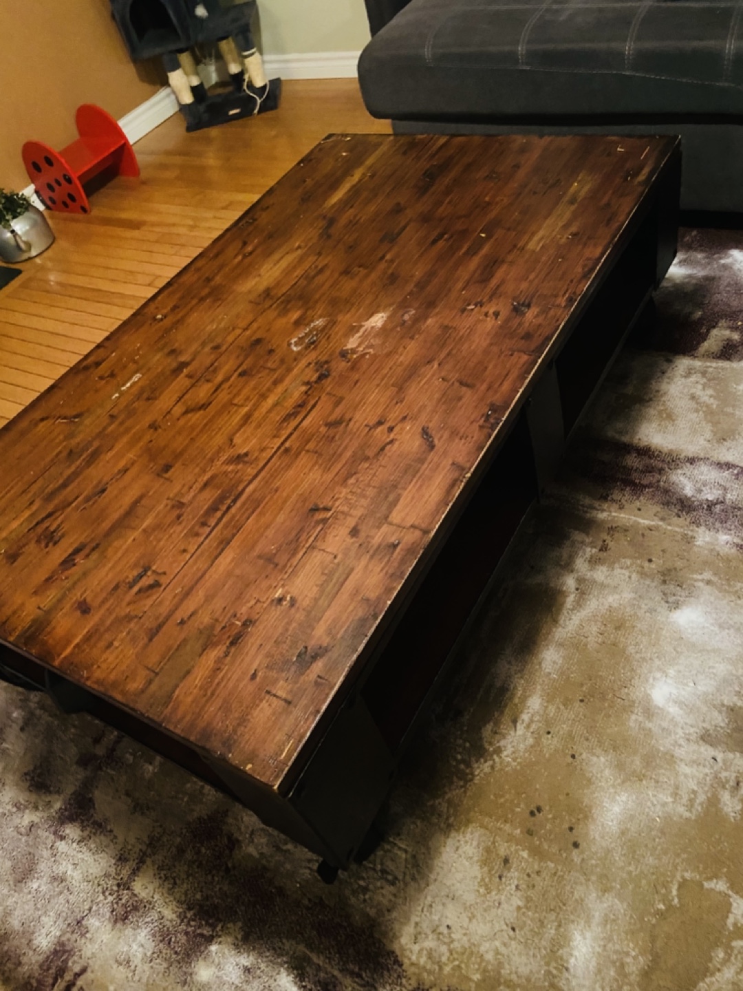 Industrial Style Coffee Table with Wheels - photo 2