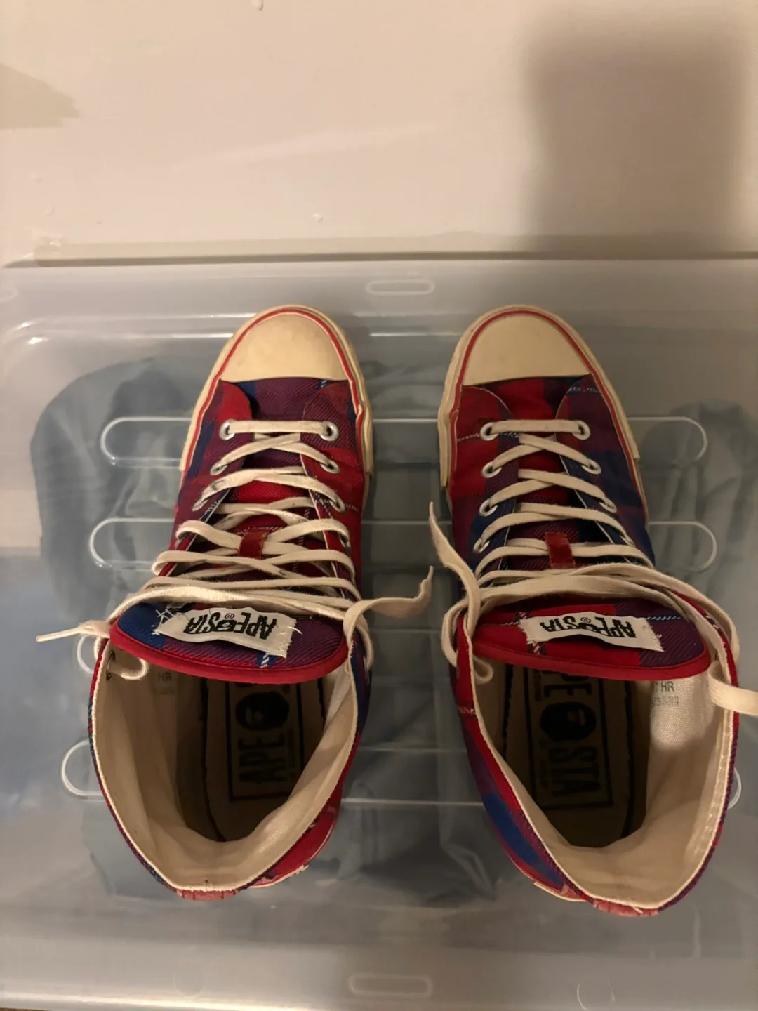 Bape Apesta Plaid Wool Sneakers image indicator(5)