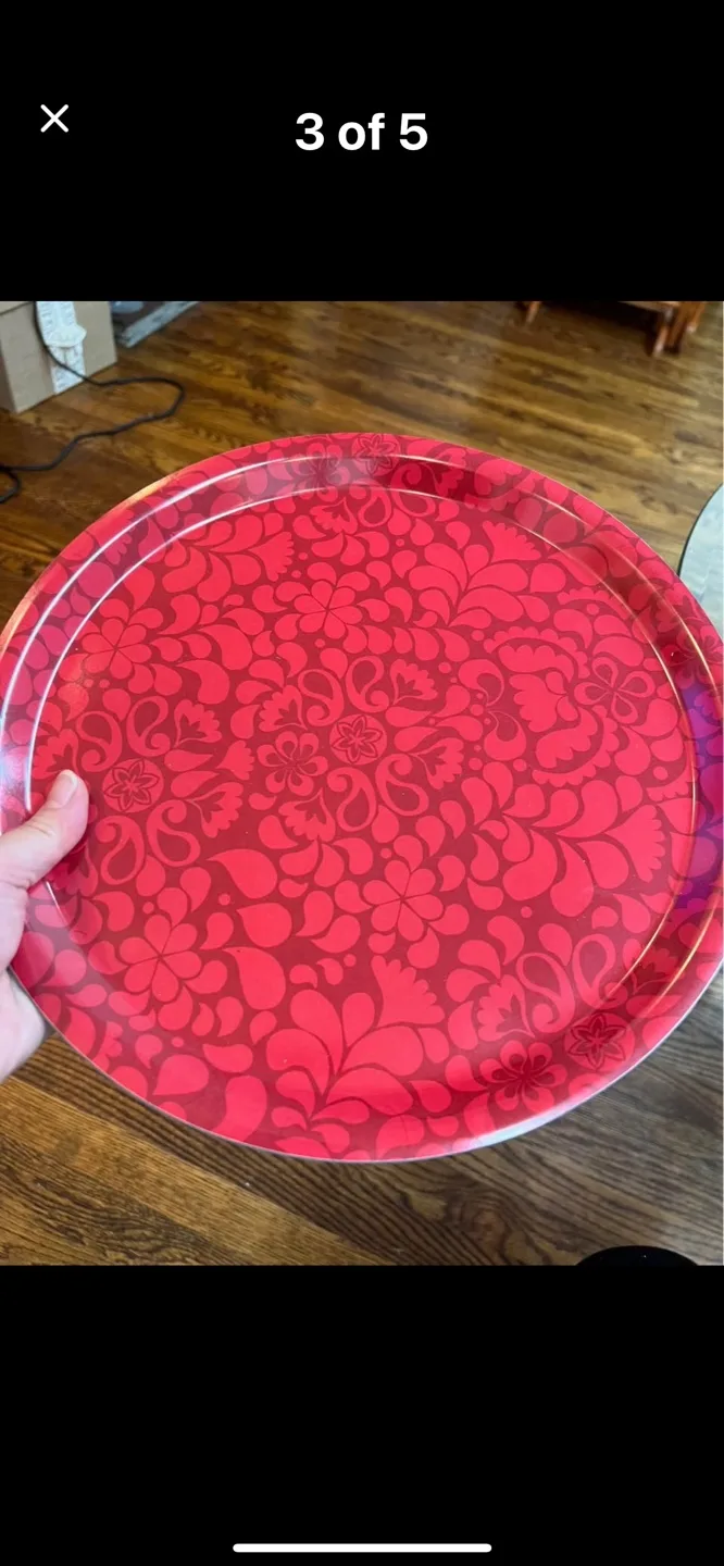 🏈 IKEA VINTERFINT Red Kitchen Set: Apron, Pot Holders & Tray image indicator(3)