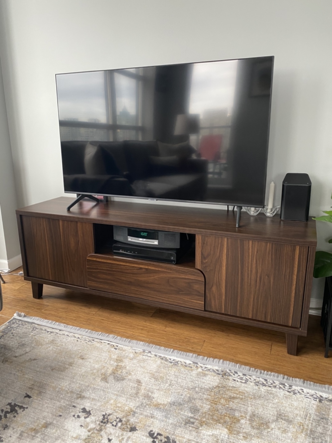 Finn 60" Dark Walnut TV Stand with Storage - photo 5