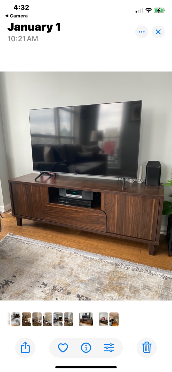 Finn 60" Dark Walnut TV Stand with Storage