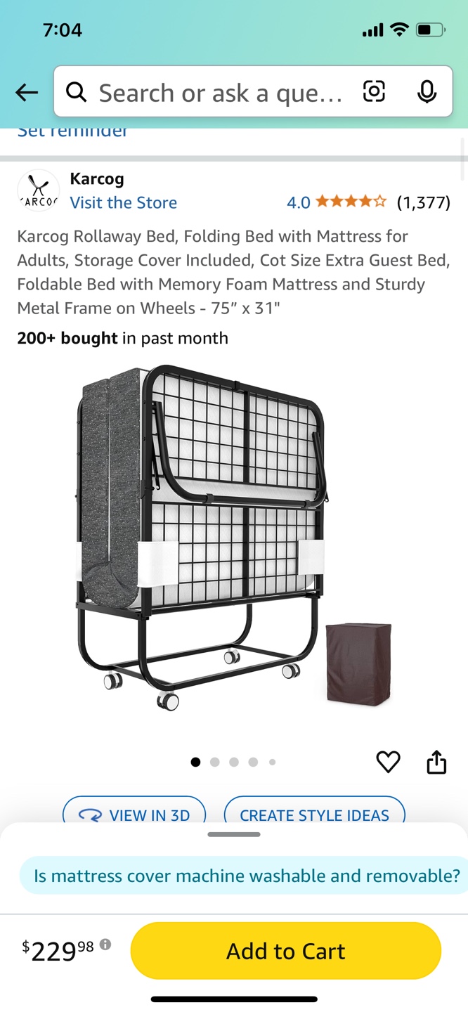 Karcog Rollayway Bed - Folding Bed with Mattress - photo 2