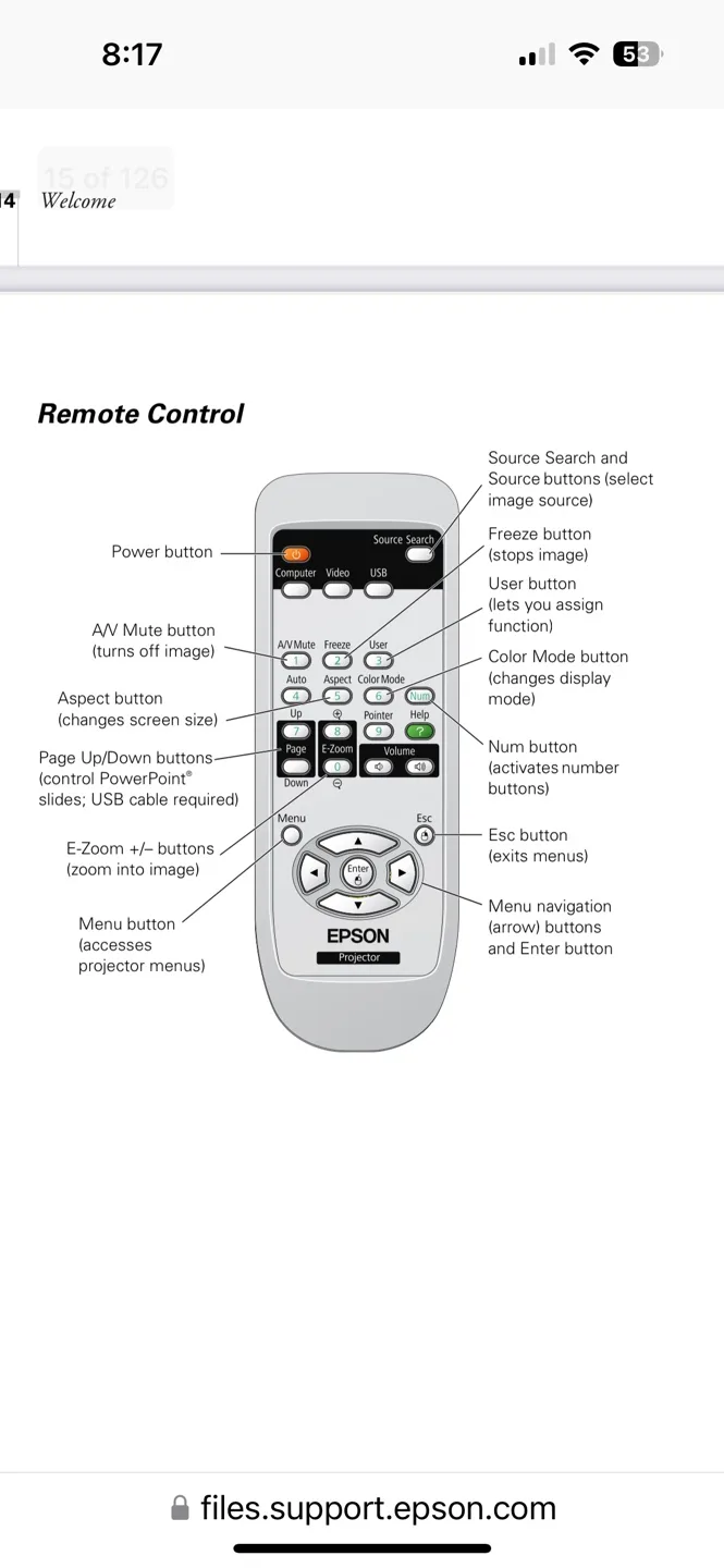 Epson EX3200 Projector image indicator(6)