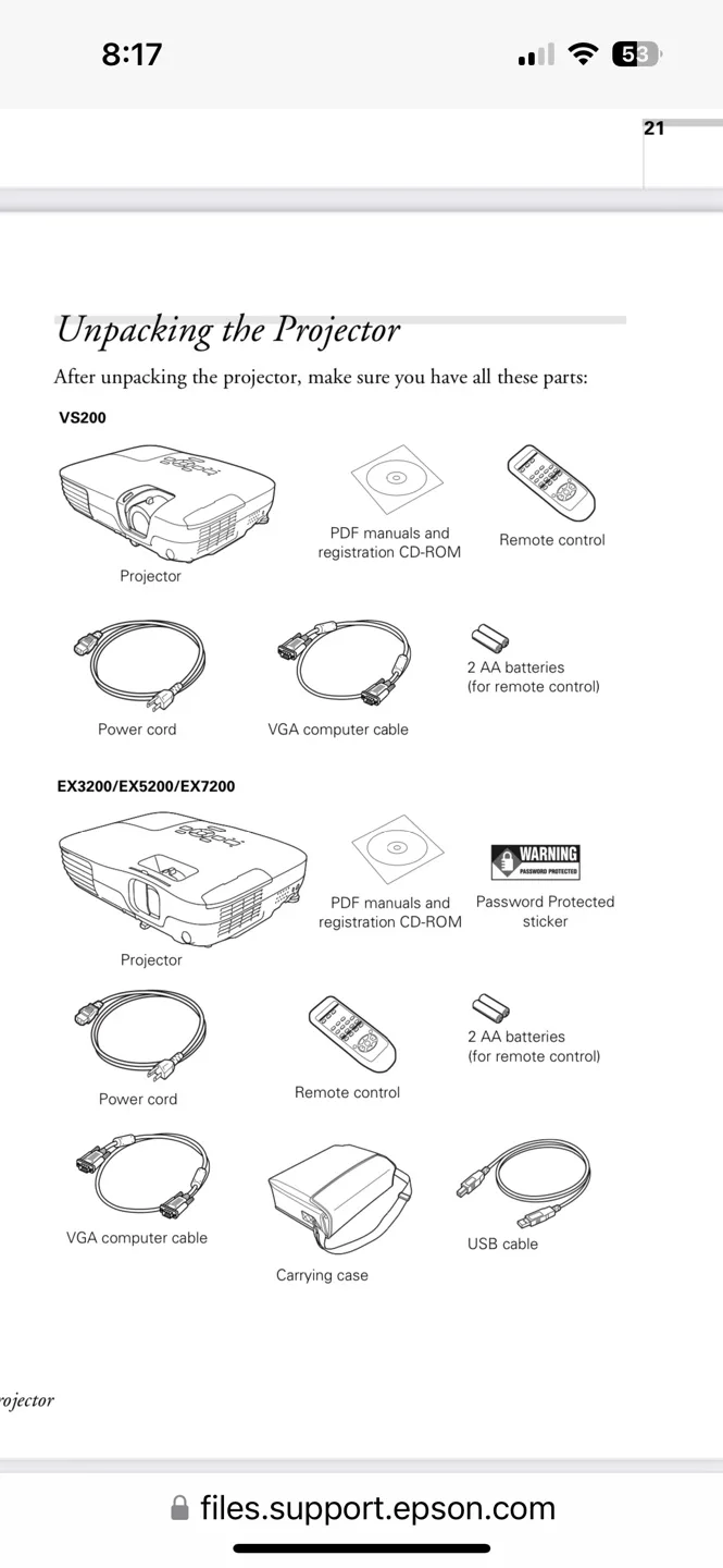 Epson EX3200 Projector image indicator(7)