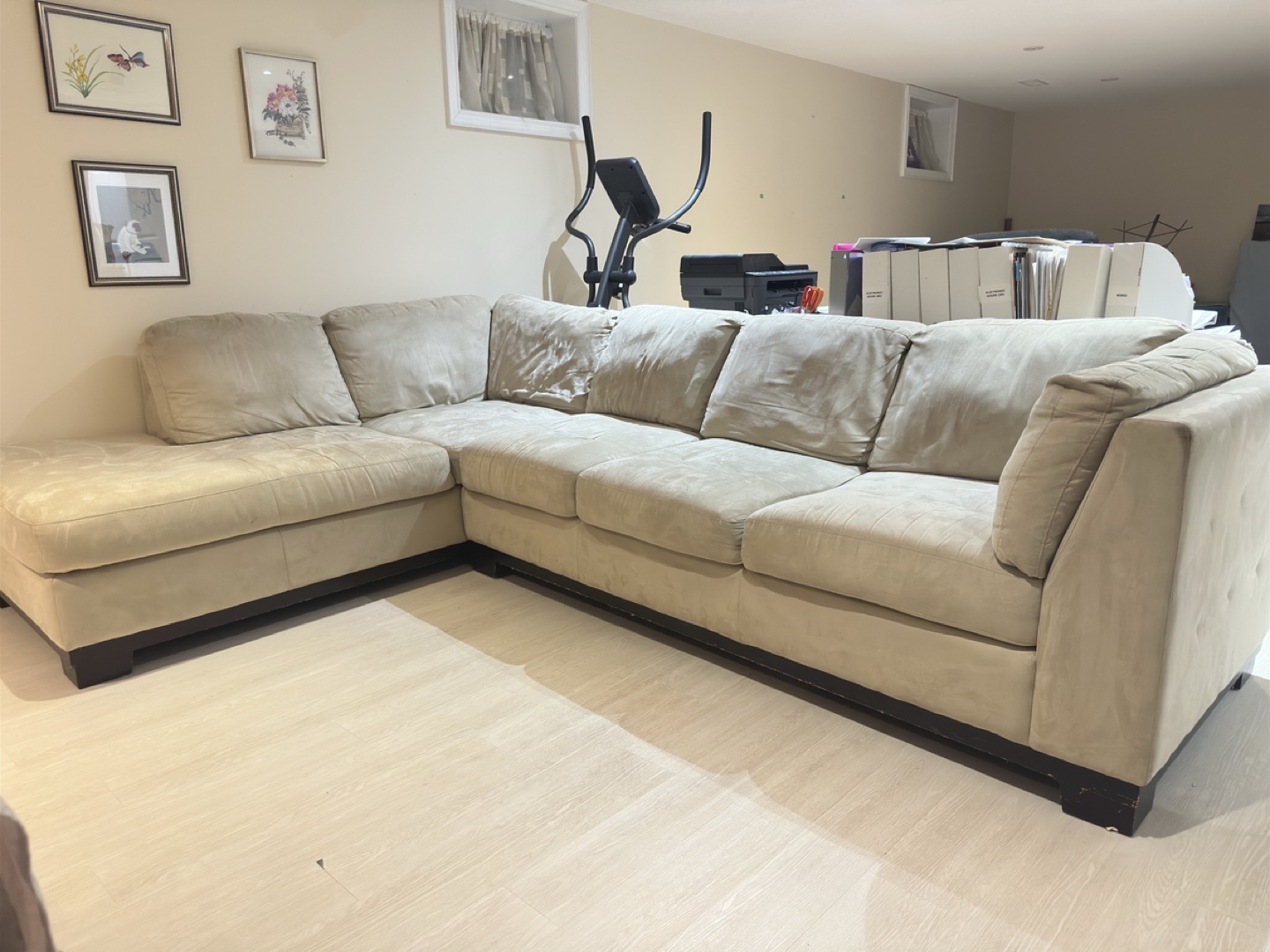 Beige Sectional leather Sofa