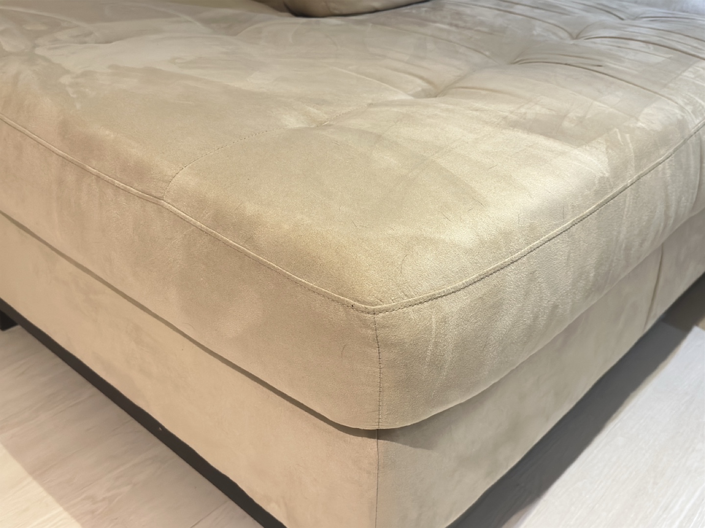 Beige Sectional leather Sofa - photo 2