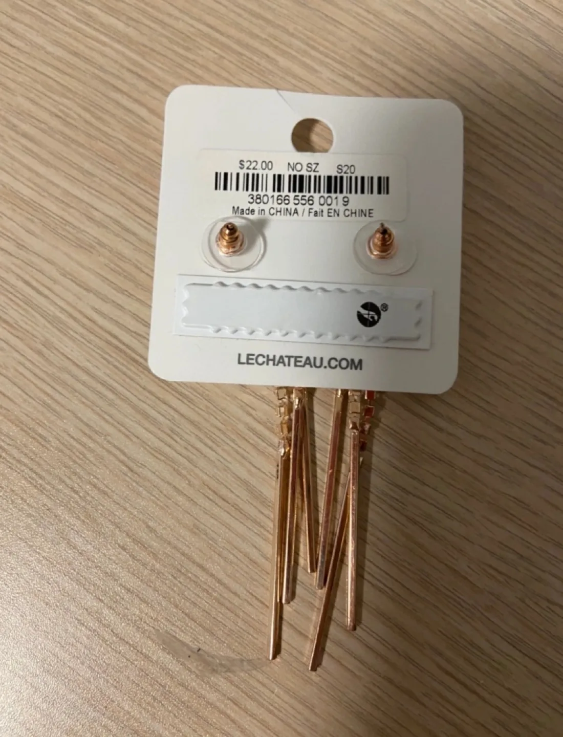 NEW Le Chateau Rose Gold Crystal Dangle Earrings 🏈 image indicator(2)