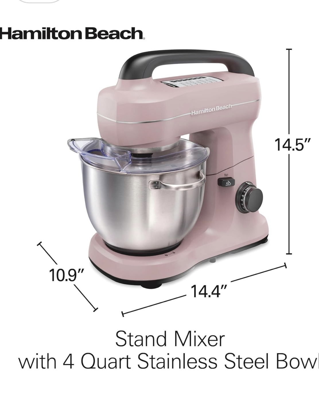 Hamilton Beach 4-Quart Stand Mixer - Blush Pink - photo 5