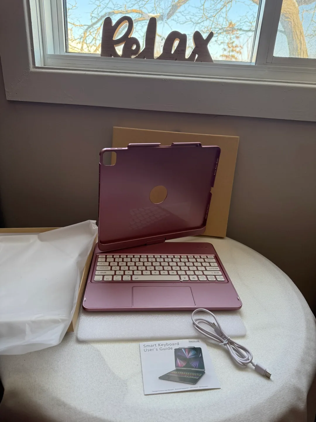 iPad Pro 12.9 Case with Keyboard - Rose Gold