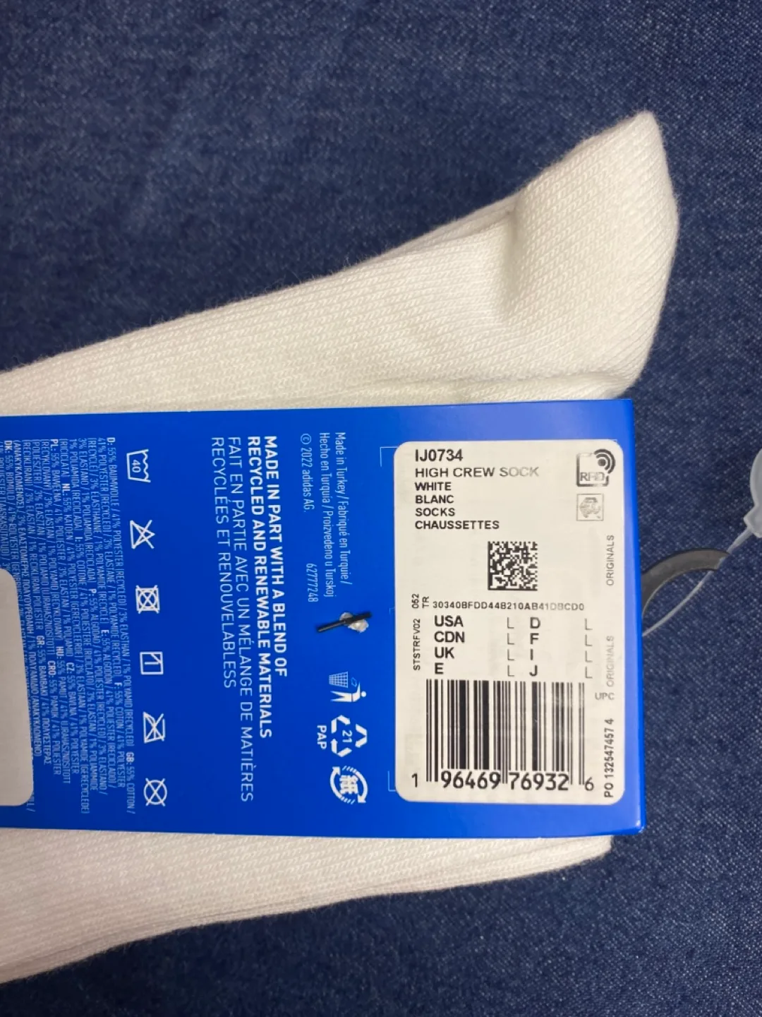 Adidas Originals High Crew Socks - White image indicator(4)