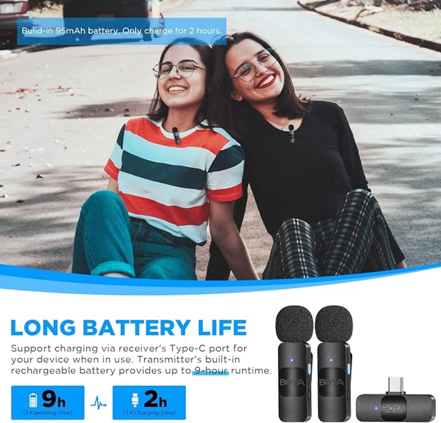 BOYA Dual Wireless Lavalier Lapel 3 Microphone for Android - photo 5