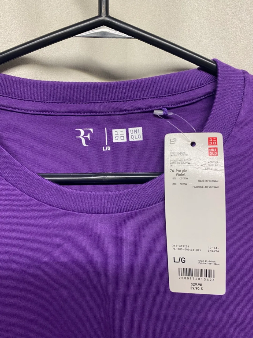 Uniqlo Roger Federer T-Shirt - Purple - Size L/G image indicator(3)