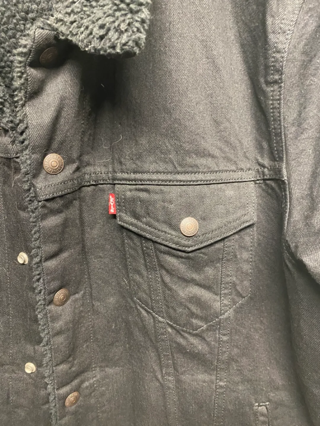 Levi's Black Sherpa Lined Denim Jacket image indicator(2)