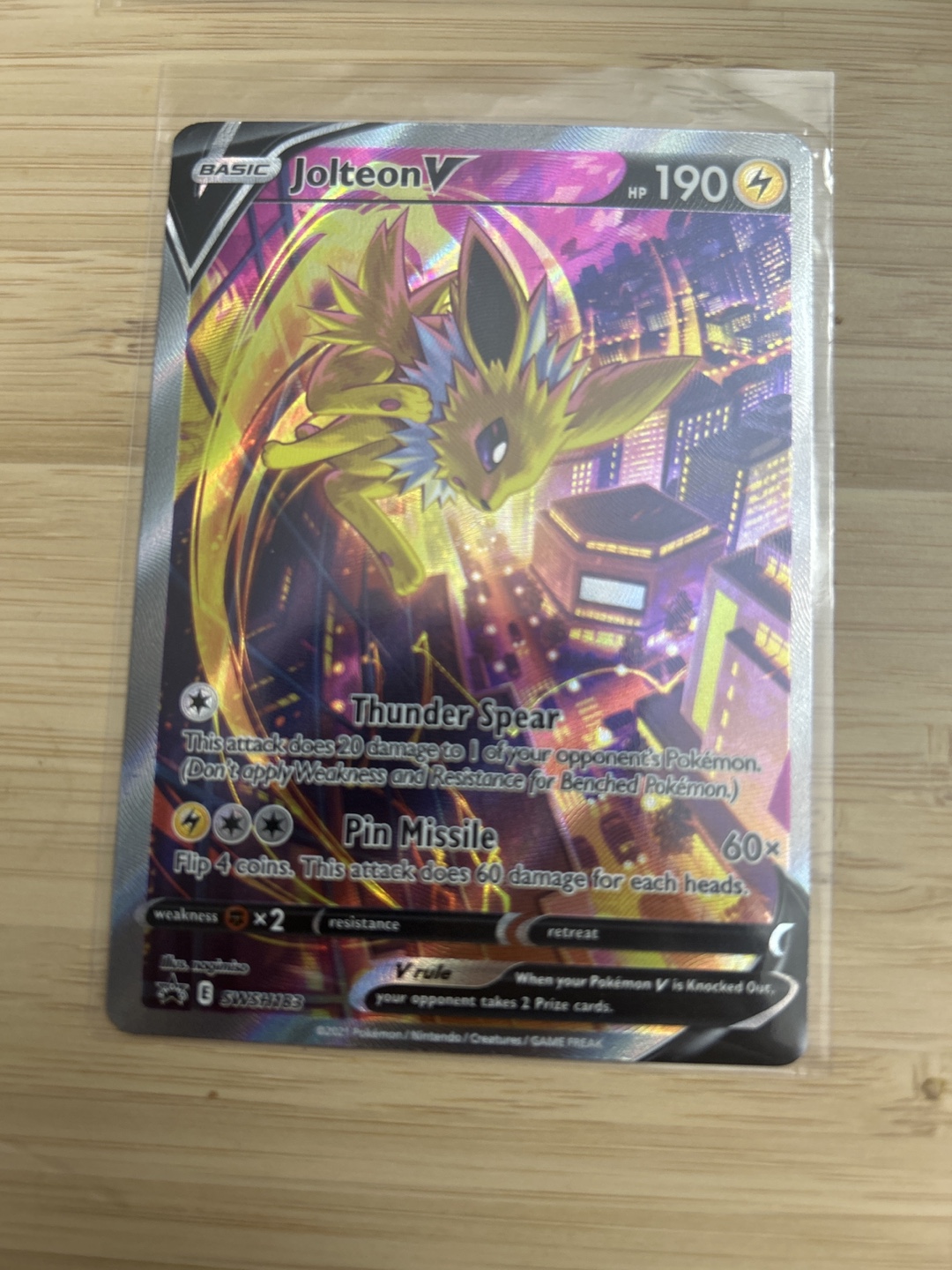 Jolteon V Black Star Promo Pokemon Card #SWSH183