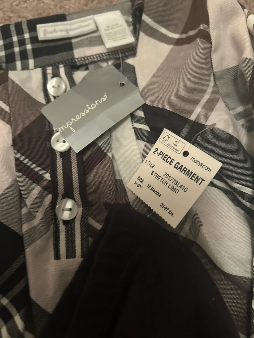 🏈 Baby Girl's Plaid Top and Leggings Outfit image indicator(2)