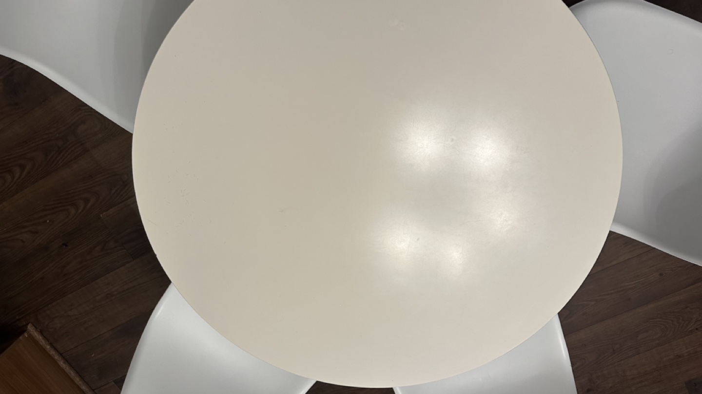White Round Table and Four Chairs Set - photo 4