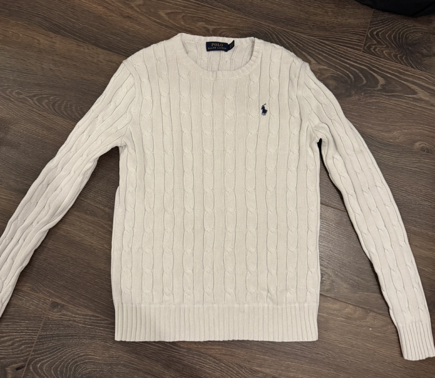 Polo Ralph Lauren White Cable Knit Sweater