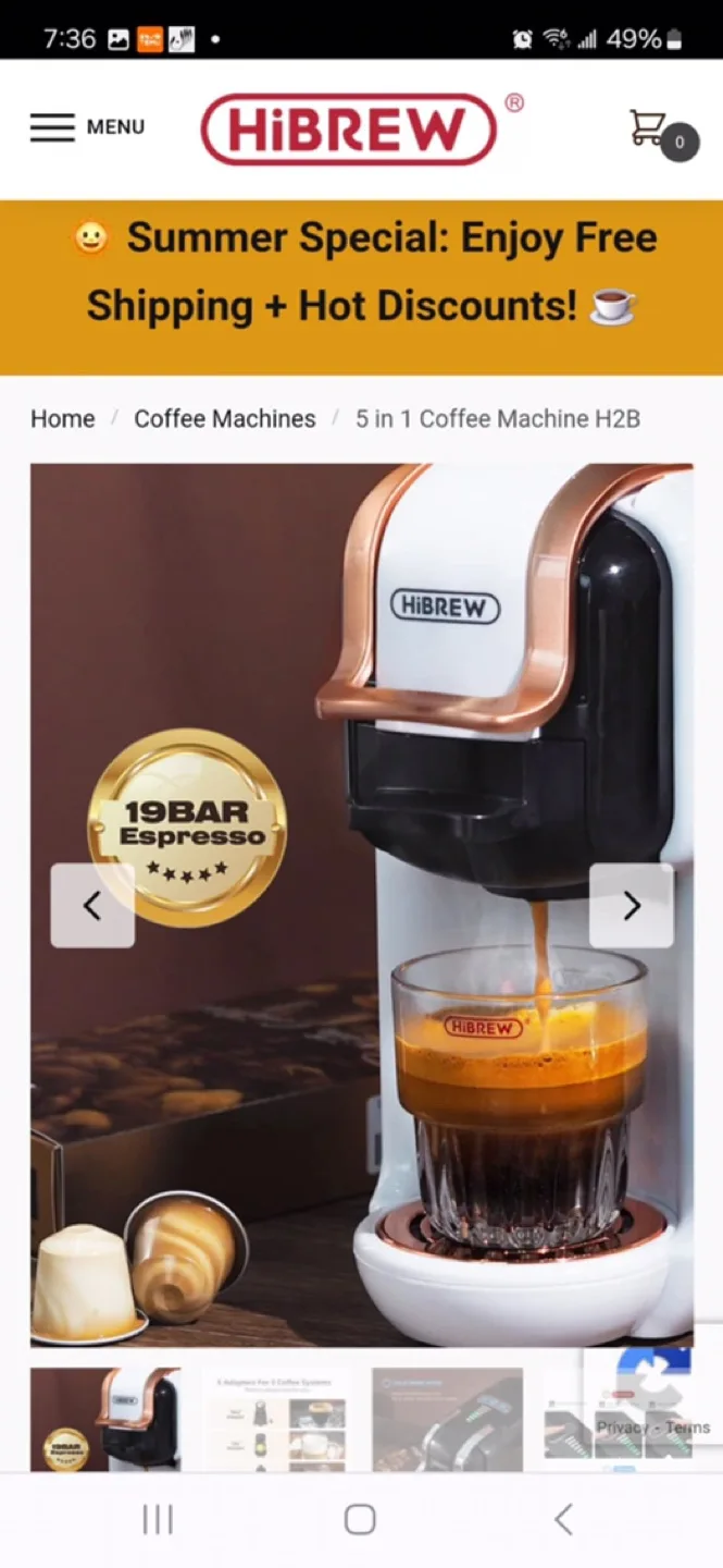 HIBREW 5 in 1 Cold/Hot Coffee Machine - New in Box image indicator(4)
