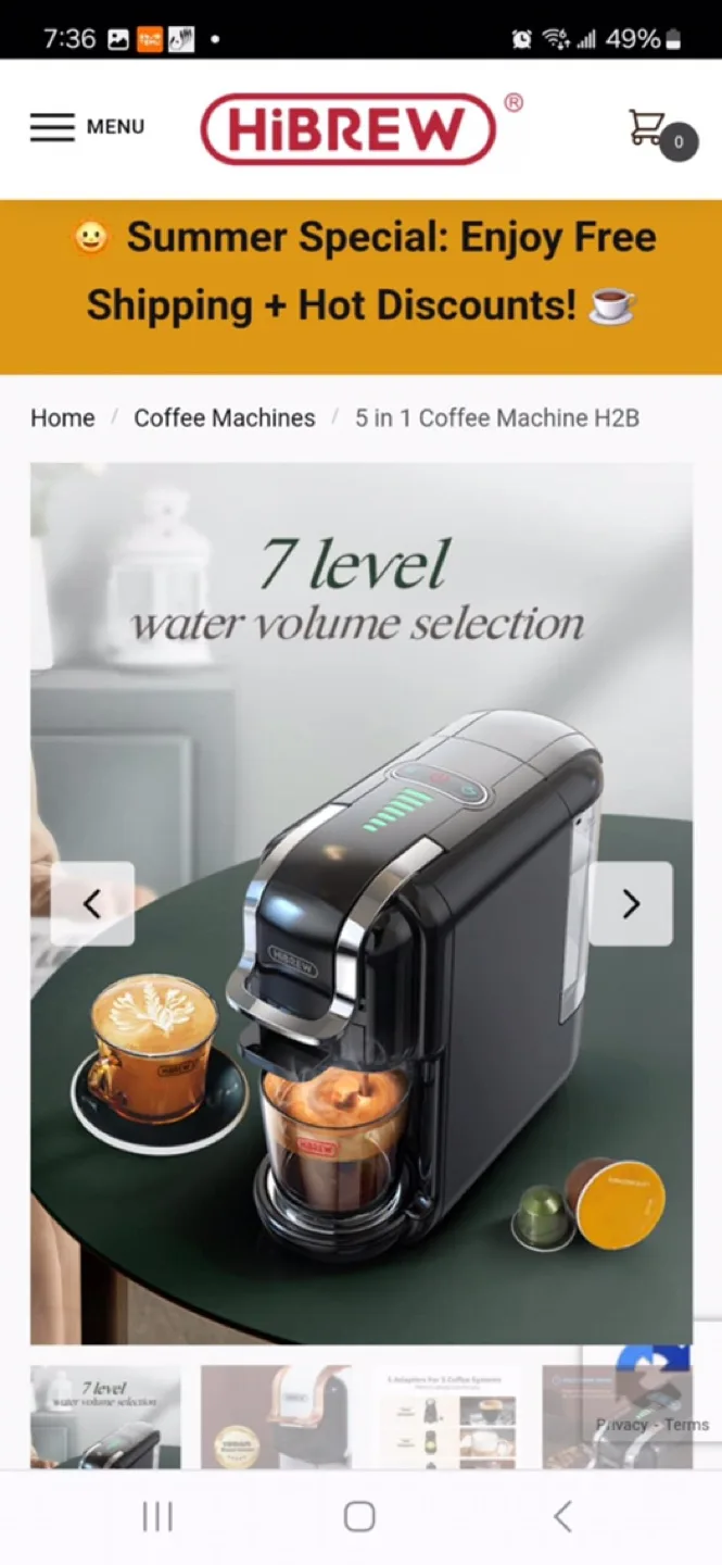 HIBREW 5 in 1 Cold/Hot Coffee Machine - New in Box image indicator(7)