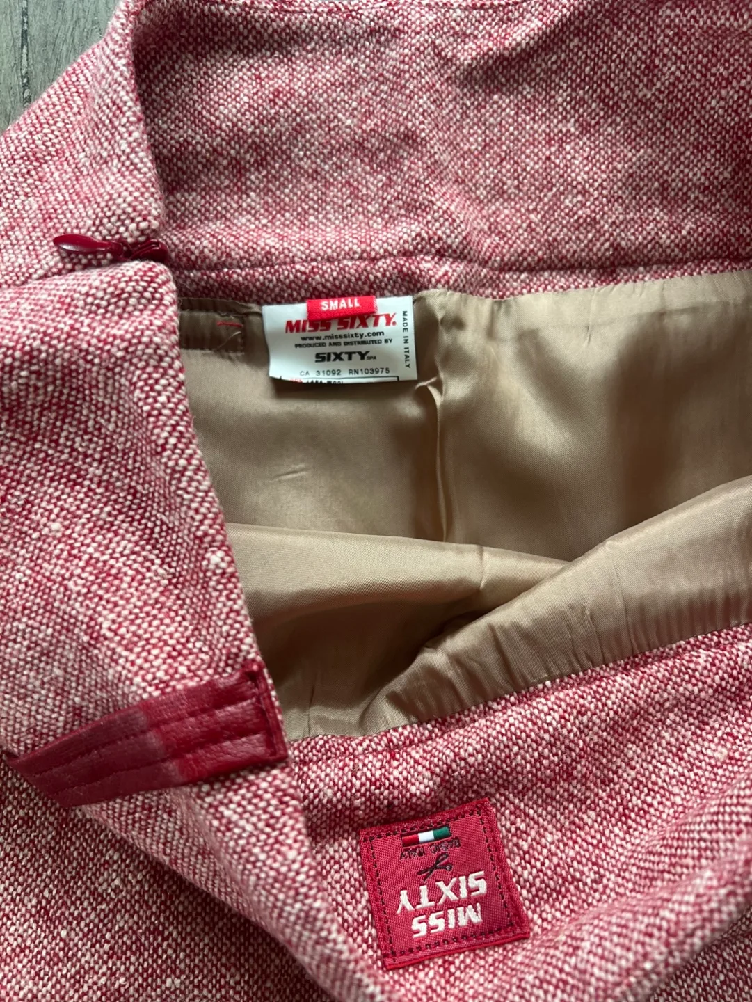 Miss Sixty Red Tweed Pencil Skirt -Small image indicator(3)