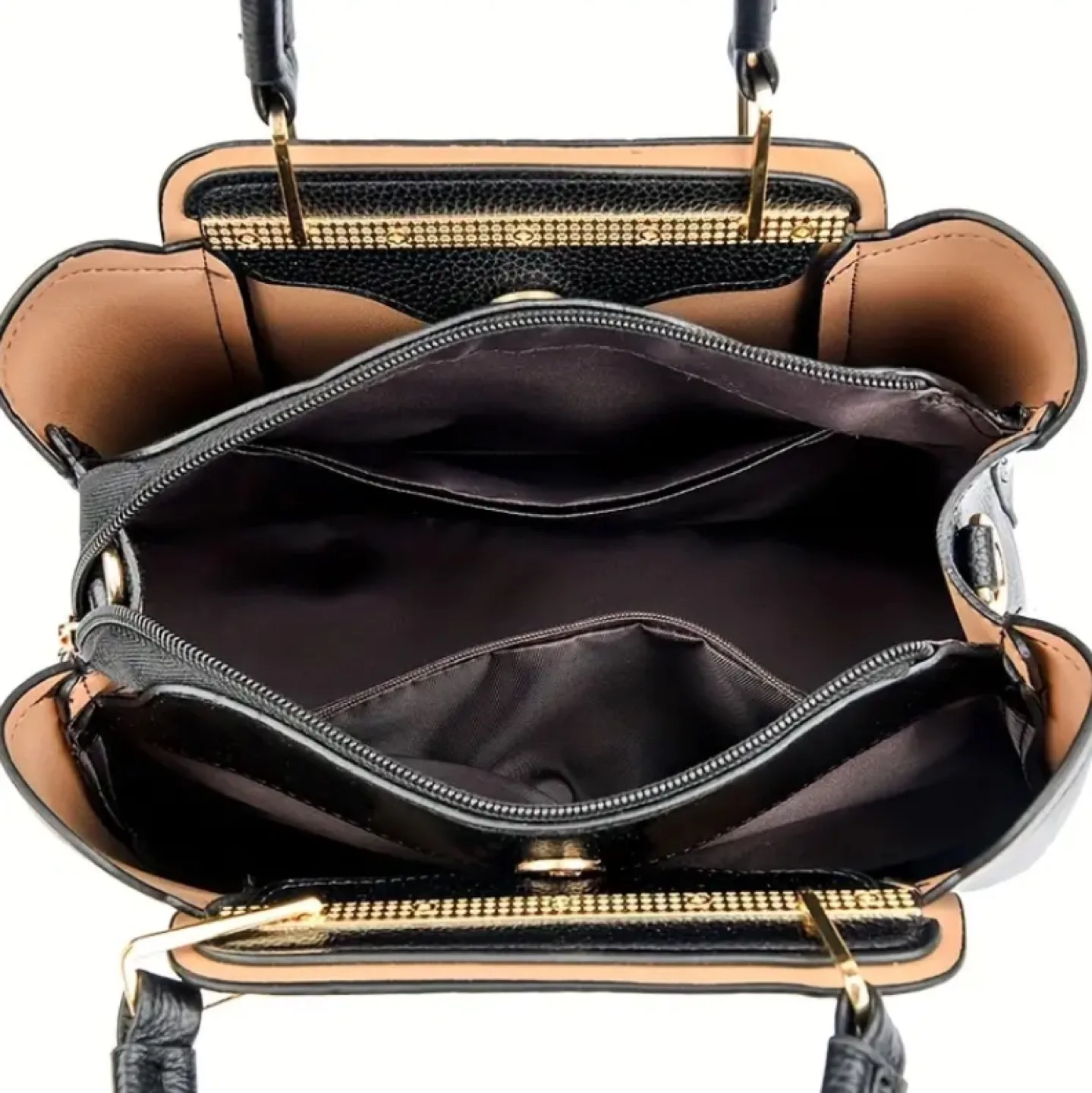 💥NEW🛍️ Black Leather Handbag with Kangaroo Charm image indicator(3)