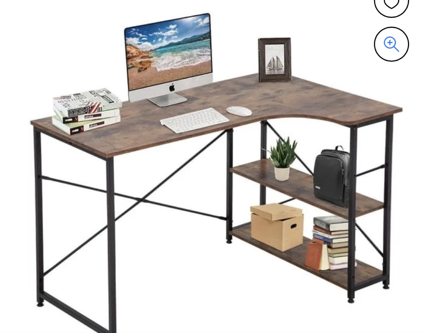 L-Shaped Computer Desk with Shelves - photo 2