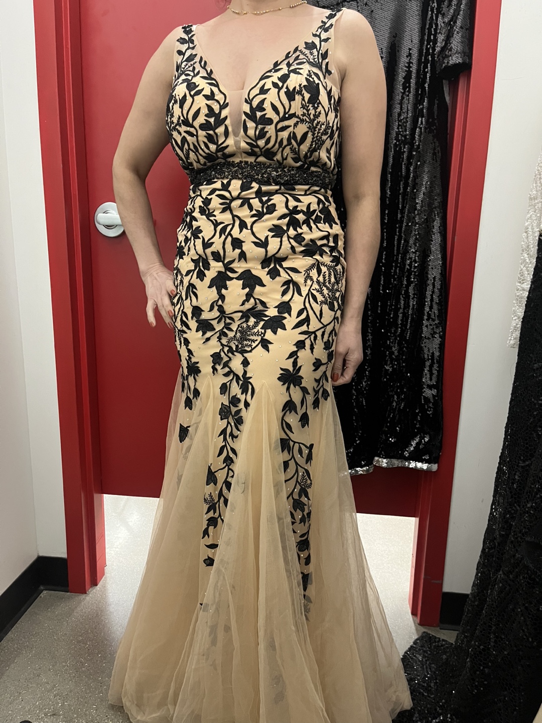 Stunning Champagne Mermaid Evening Gown