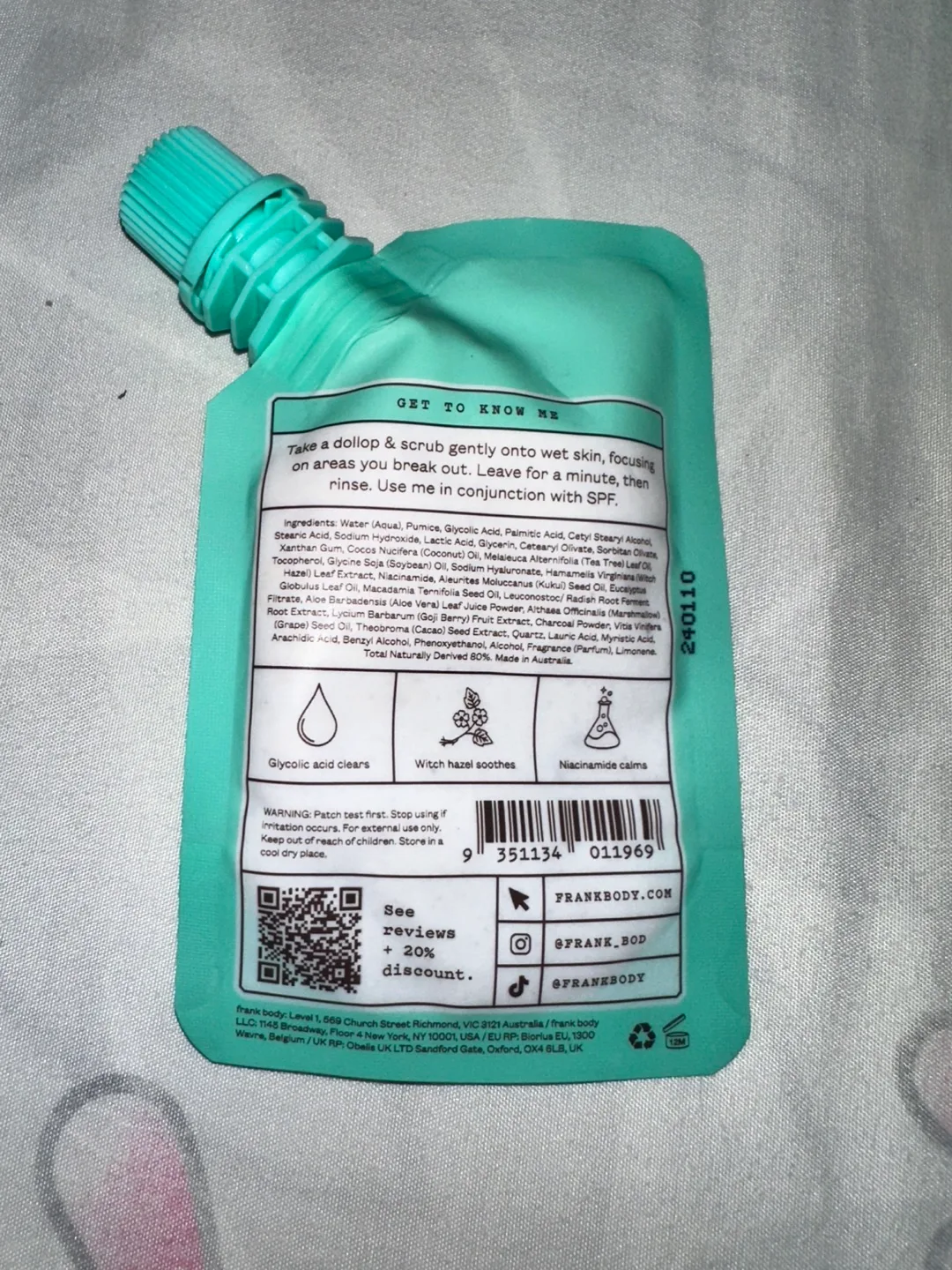 🏈 Frank Body Glycolic Body Scrub - Single Use Packet image indicator(2)