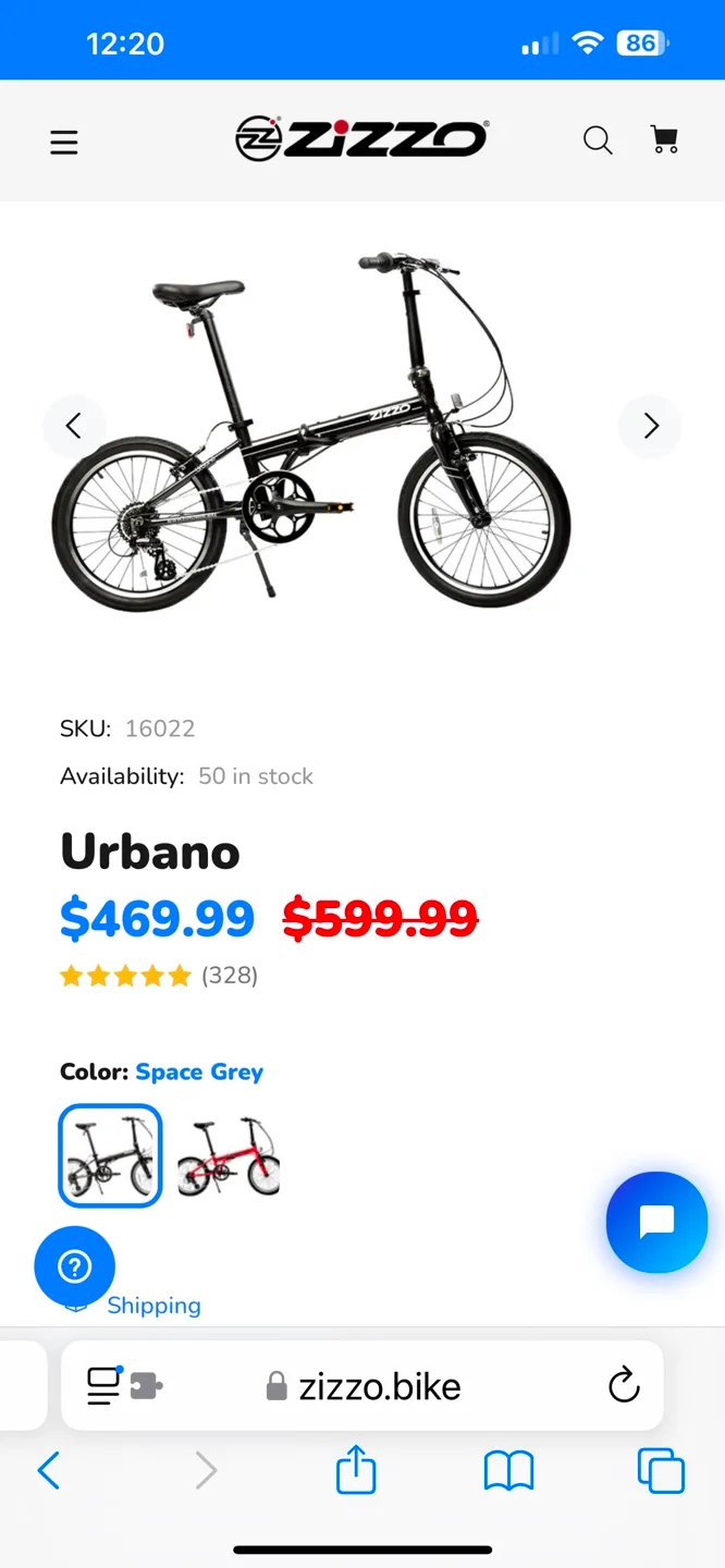 🏈 Zizzo Urbano Folding Bike - Space Grey image indicator(2)