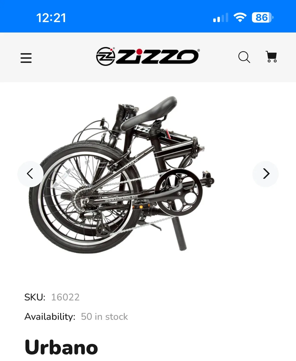 🏈 Zizzo Urbano Folding Bike - Space Grey image indicator(4)