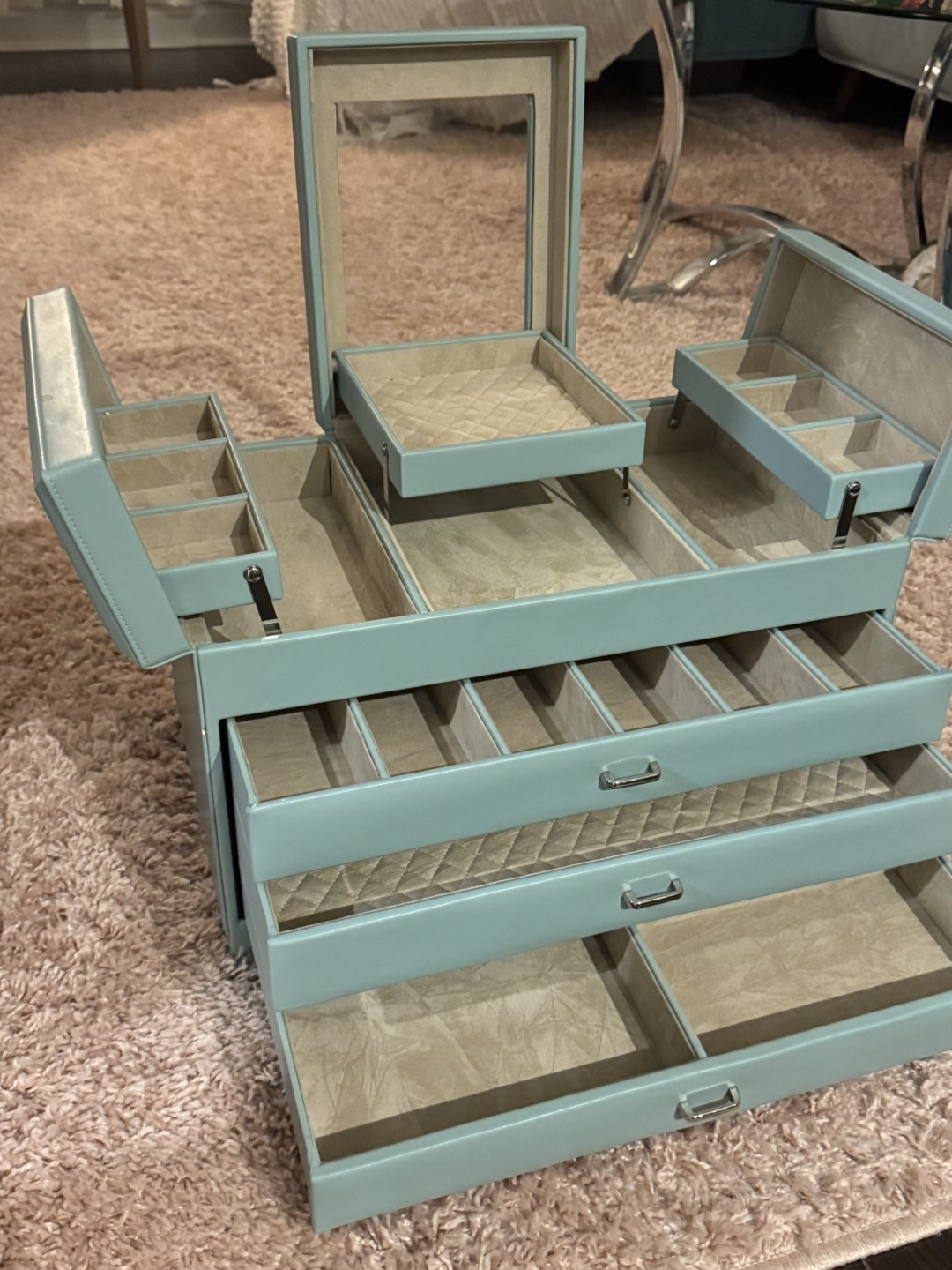 Large turquoise Jewellery Box Organizer - photo 2