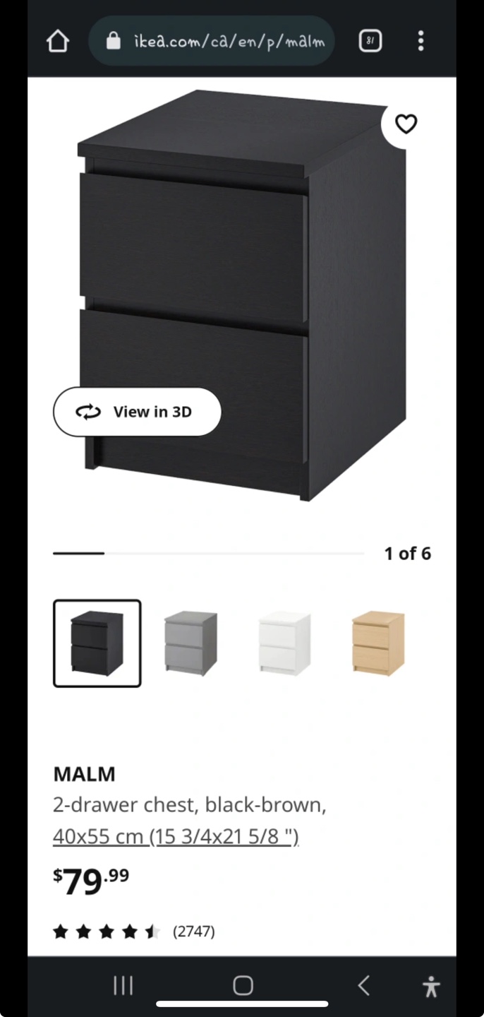 IKEA MALM Drawer Black - photo 2