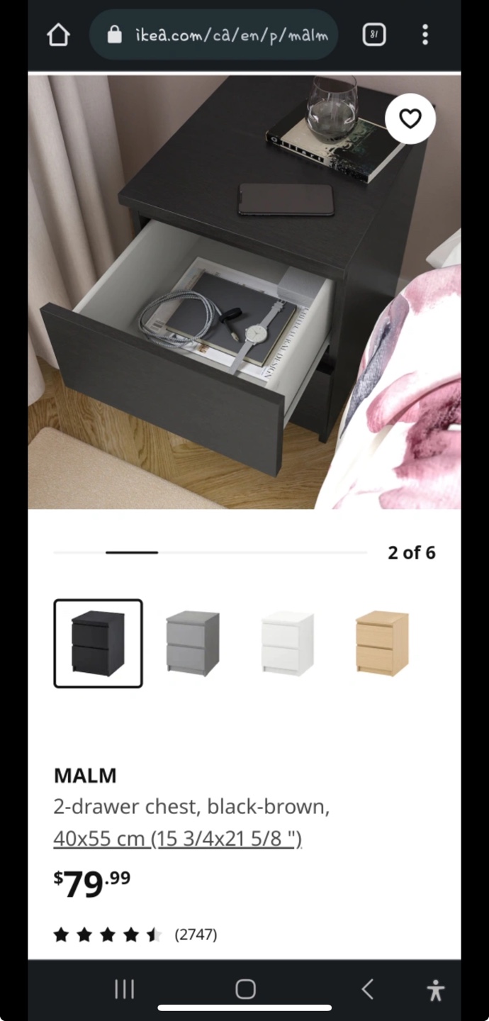 IKEA MALM Drawer Black - photo 3