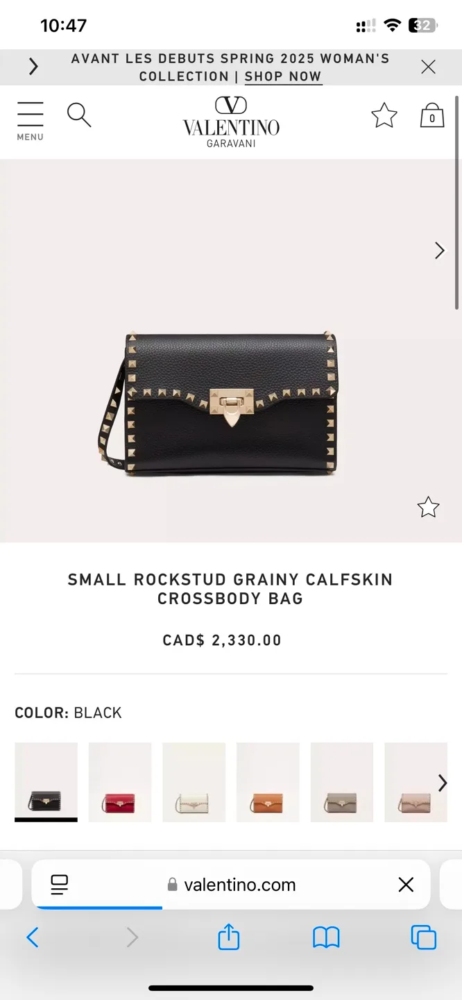 Valentino Garavani Rockstud Leather Wallet on Chain image indicator(8)